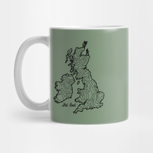 Get Lost Hiking Topographic Art Hike United Kingdom State Map Mug